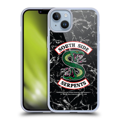 Riverdale South Side Serpents Black And White Marble Logo Soft Gel Case for Apple iPhone 14 Plus