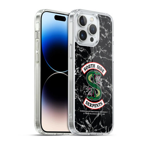Riverdale South Side Serpents Black And White Marble Logo Soft Gel Case for Apple iPhone 14 Pro Max & MagSafe