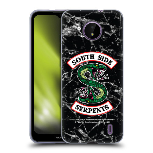 Riverdale South Side Serpents Black And White Marble Logo Soft Gel Case for Nokia C10 / C20