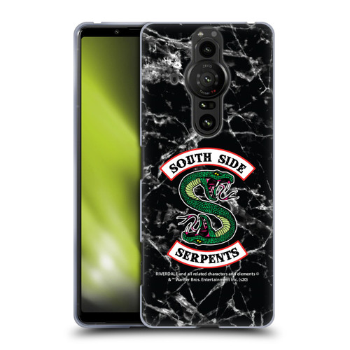Riverdale South Side Serpents Black And White Marble Logo Soft Gel Case for Sony Xperia Pro-I