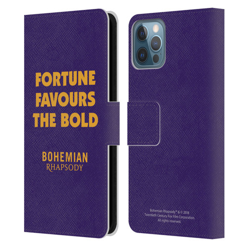 Queen Bohemian Rhapsody Fortune Quote Leather Book Wallet Case Cover For Apple iPhone 12 / iPhone 12 Pro