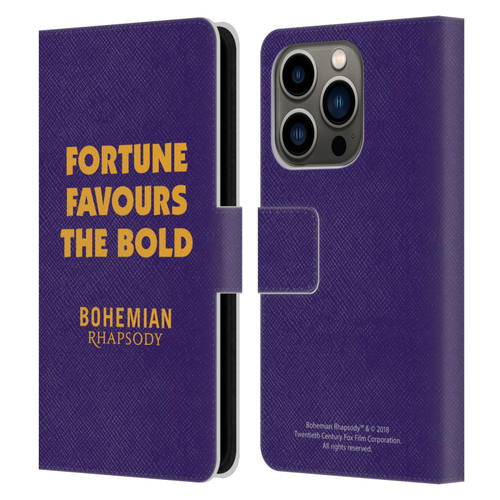 Queen Bohemian Rhapsody Fortune Quote Leather Book Wallet Case Cover For Apple iPhone 14 Pro