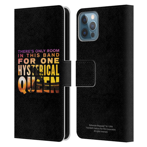 Queen Bohemian Rhapsody Hysterical Quote Leather Book Wallet Case Cover For Apple iPhone 12 / iPhone 12 Pro