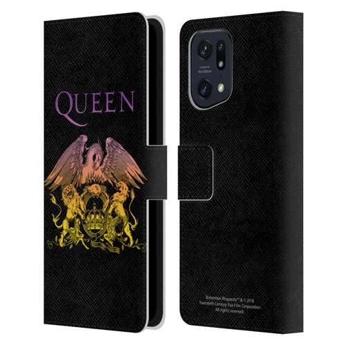 Queen Bohemian Rhapsody Logo Crest Leather Book Wallet Case Cover For OPPO Find X5