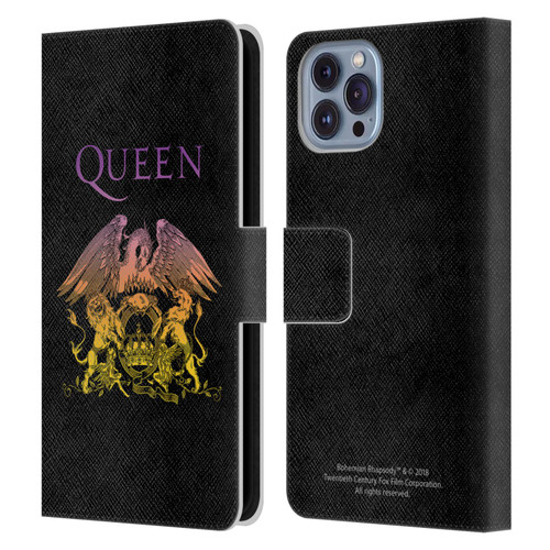 Queen Bohemian Rhapsody Logo Crest Leather Book Wallet Case Cover For Apple iPhone 14