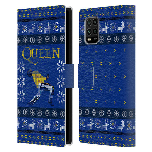 Queen Christmas Freddie Mercury Knitwork Leather Book Wallet Case Cover For Xiaomi Mi 10 Lite 5G