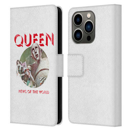Queen Key Art News Of The World Leather Book Wallet Case Cover For Apple iPhone 14 Pro