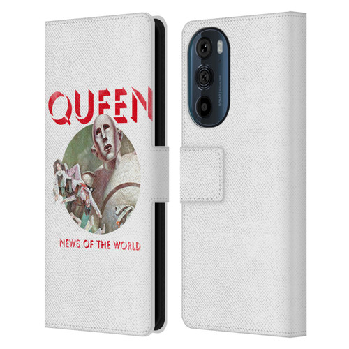 Queen Key Art News Of The World Leather Book Wallet Case Cover For Motorola Edge 30