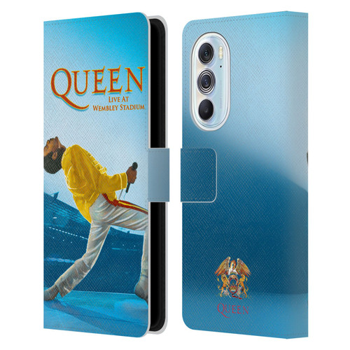 Queen Key Art Freddie Mercury Live At Wembley Leather Book Wallet Case Cover For Motorola Edge X30