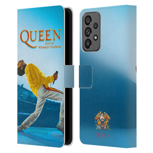 Queen Key Art Freddie Mercury Live At Wembley Leather Book Wallet Case Cover For Samsung Galaxy A73 5G (2022)