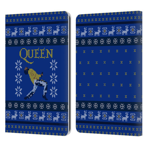 Queen Christmas Freddie Mercury Knitwork Leather Book Wallet Case Cover For Amazon Kindle Paperwhite 1 / 2 / 3