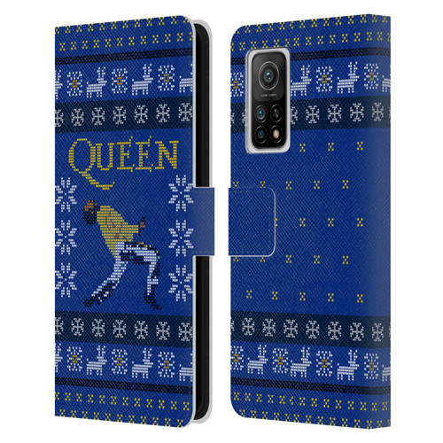 Queen Christmas Freddie Mercury Knitwork Leather Book Wallet Case Cover For Xiaomi Mi 10T 5G