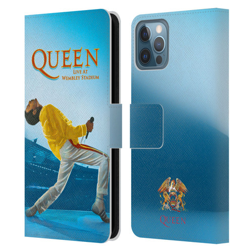 Queen Key Art Freddie Mercury Live At Wembley Leather Book Wallet Case Cover For Apple iPhone 12 / iPhone 12 Pro
