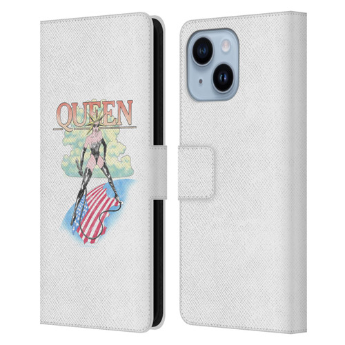 Queen Key Art Vintage Tour Leather Book Wallet Case Cover For Apple iPhone 14 Plus