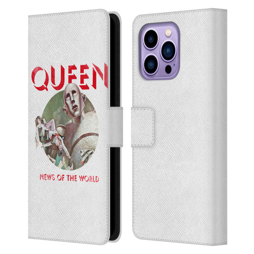 Queen Key Art News Of The World Leather Book Wallet Case Cover For Apple iPhone 14 Pro Max