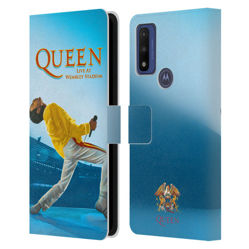 Queen Key Art Freddie Mercury Live At Wembley Leather Book Wallet Case Cover For Motorola G Pure