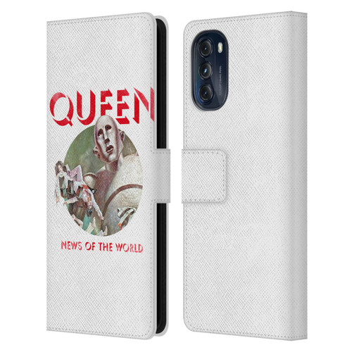Queen Key Art News Of The World Leather Book Wallet Case Cover For Motorola Moto G (2022)
