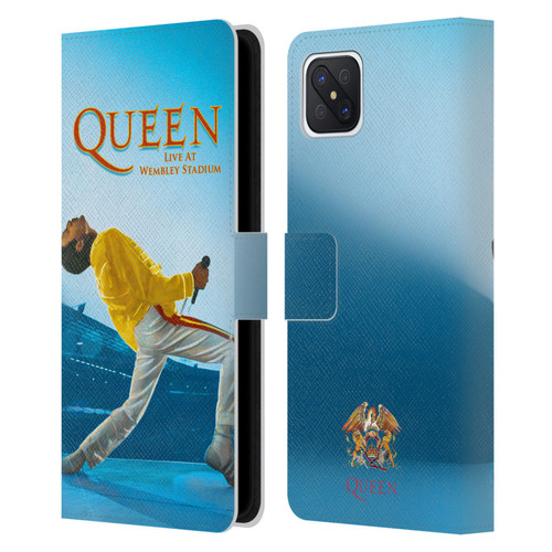 Queen Key Art Freddie Mercury Live At Wembley Leather Book Wallet Case Cover For OPPO Reno4 Z 5G