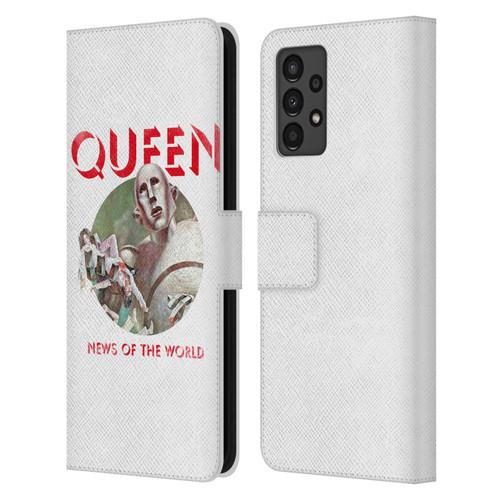 Queen Key Art News Of The World Leather Book Wallet Case Cover For Samsung Galaxy A13 (2022)