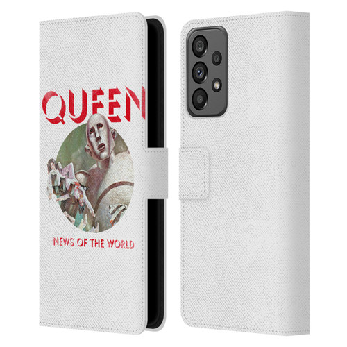 Queen Key Art News Of The World Leather Book Wallet Case Cover For Samsung Galaxy A73 5G (2022)