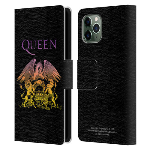 Queen Bohemian Rhapsody Logo Crest Leather Book Wallet Case Cover For Apple iPhone 11 Pro