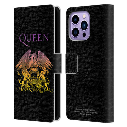 Queen Bohemian Rhapsody Logo Crest Leather Book Wallet Case Cover For Apple iPhone 14 Pro Max