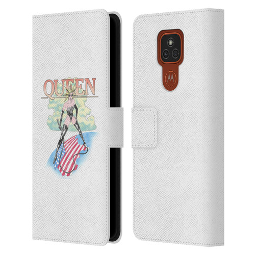 Queen Key Art Vintage Tour Leather Book Wallet Case Cover For Motorola Moto E7 Plus