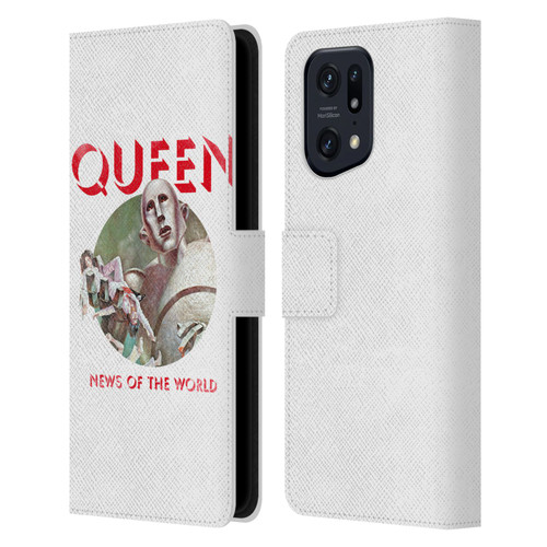 Queen Key Art News Of The World Leather Book Wallet Case Cover For OPPO Find X5 Pro