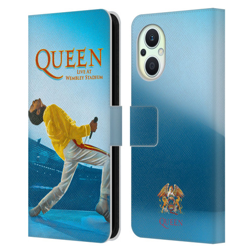 Queen Key Art Freddie Mercury Live At Wembley Leather Book Wallet Case Cover For OPPO Reno8 Lite