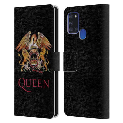 Queen Key Art Crest Leather Book Wallet Case Cover For Samsung Galaxy A21s (2020)