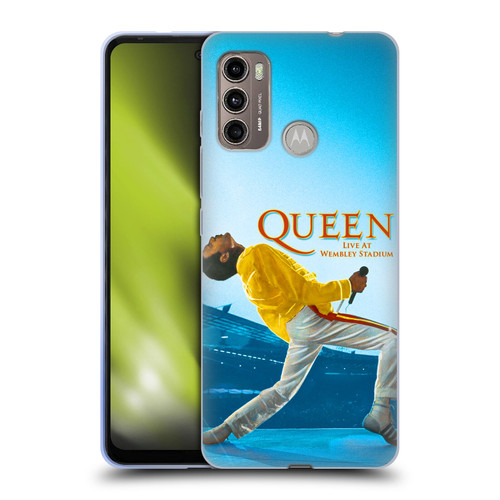 Queen Key Art Freddie Mercury Live At Wembley Soft Gel Case for Motorola Moto G60 / Moto G40 Fusion