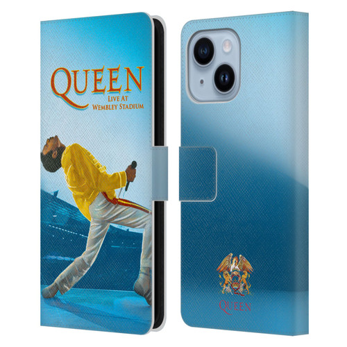Queen Key Art Freddie Mercury Live At Wembley Leather Book Wallet Case Cover For Apple iPhone 14 Plus
