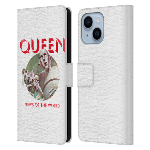 Queen Key Art News Of The World Leather Book Wallet Case Cover For Apple iPhone 14 Plus