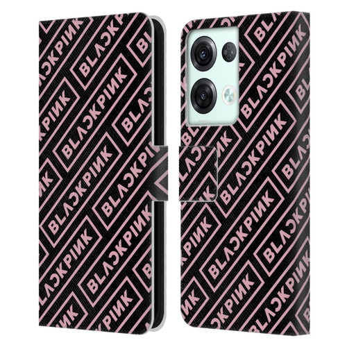 Blackpink The Album Logo Pattern Leather Book Wallet Case Cover For OPPO Reno8 Pro