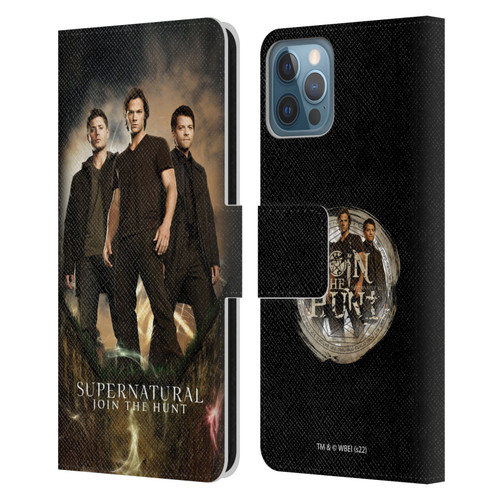 Supernatural Key Art Sam, Dean & Castiel 2 Leather Book Wallet Case Cover For Apple iPhone 12 / iPhone 12 Pro