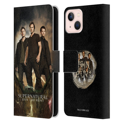 Supernatural Key Art Sam, Dean & Castiel 2 Leather Book Wallet Case Cover For Apple iPhone 13