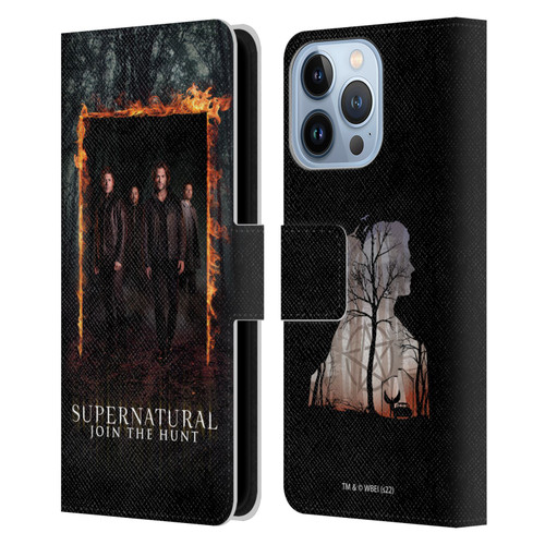 Supernatural Key Art Sam, Dean, Castiel & Crowley Leather Book Wallet Case Cover For Apple iPhone 13 Pro