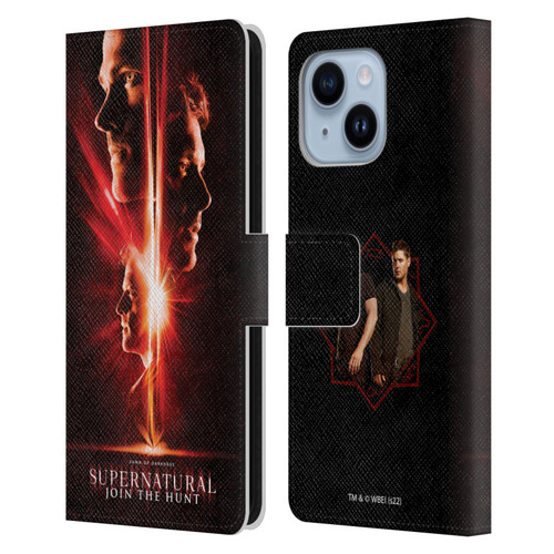 Supernatural Key Art Sam, Dean & Castiel Leather Book Wallet Case Cover For Apple iPhone 14 Plus
