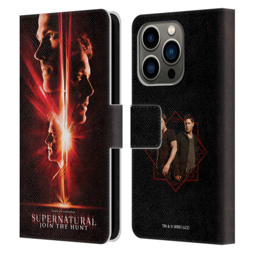 Supernatural Key Art Sam, Dean & Castiel Leather Book Wallet Case Cover For Apple iPhone 14 Pro