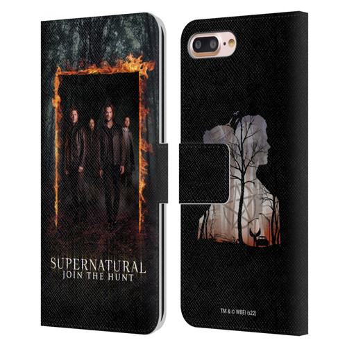 Supernatural Key Art Sam, Dean, Castiel & Crowley Leather Book Wallet Case Cover For Apple iPhone 7 Plus / iPhone 8 Plus