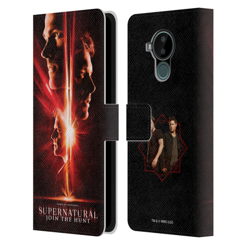 Supernatural Key Art Sam, Dean & Castiel Leather Book Wallet Case Cover For Nokia C30