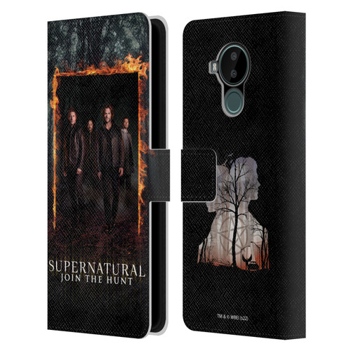 Supernatural Key Art Sam, Dean, Castiel & Crowley Leather Book Wallet Case Cover For Nokia C30