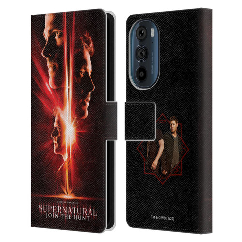 Supernatural Key Art Sam, Dean & Castiel Leather Book Wallet Case Cover For Motorola Edge 30