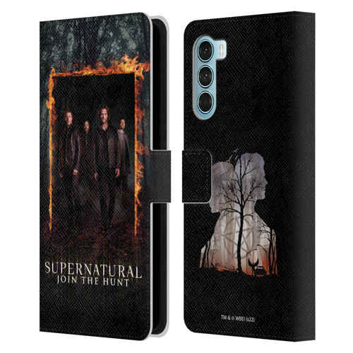 Supernatural Key Art Sam, Dean, Castiel & Crowley Leather Book Wallet Case Cover For Motorola Edge S30 / Moto G200 5G