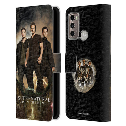 Supernatural Key Art Sam, Dean & Castiel 2 Leather Book Wallet Case Cover For Motorola Moto G60 / Moto G40 Fusion