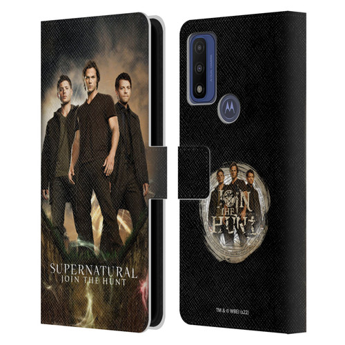 Supernatural Key Art Sam, Dean & Castiel 2 Leather Book Wallet Case Cover For Motorola G Pure