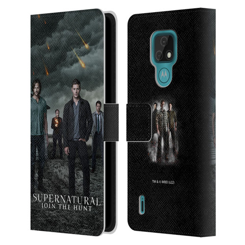 Supernatural Key Art Season 12 Group Leather Book Wallet Case Cover For Motorola Moto E7