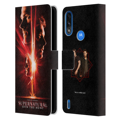 Supernatural Key Art Sam, Dean & Castiel Leather Book Wallet Case Cover For Motorola Moto E7 Power / Moto E7i Power