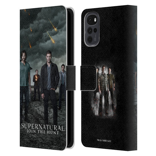 Supernatural Key Art Season 12 Group Leather Book Wallet Case Cover For Motorola Moto G22