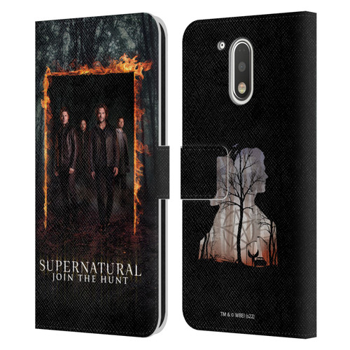Supernatural Key Art Sam, Dean, Castiel & Crowley Leather Book Wallet Case Cover For Motorola Moto G41